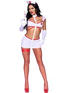 Nurse, costume dress, cut out, strappy front, choker